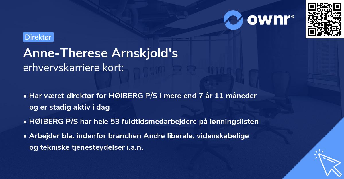 Anne-Therese Arnskjold's erhvervskarriere kort