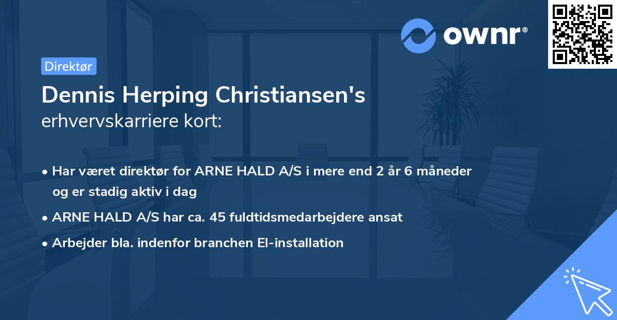 Dennis Herping Christiansen's erhvervskarriere kort