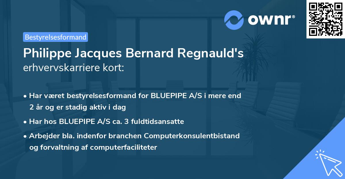 Philippe Jacques Bernard Regnauld's erhvervskarriere kort