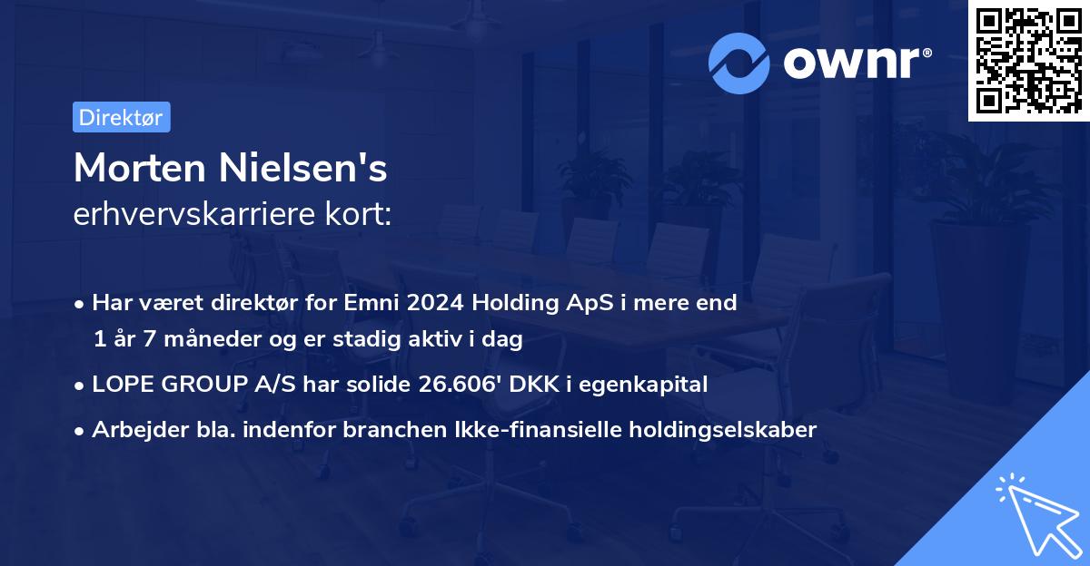 Morten Nielsen's erhvervskarriere kort