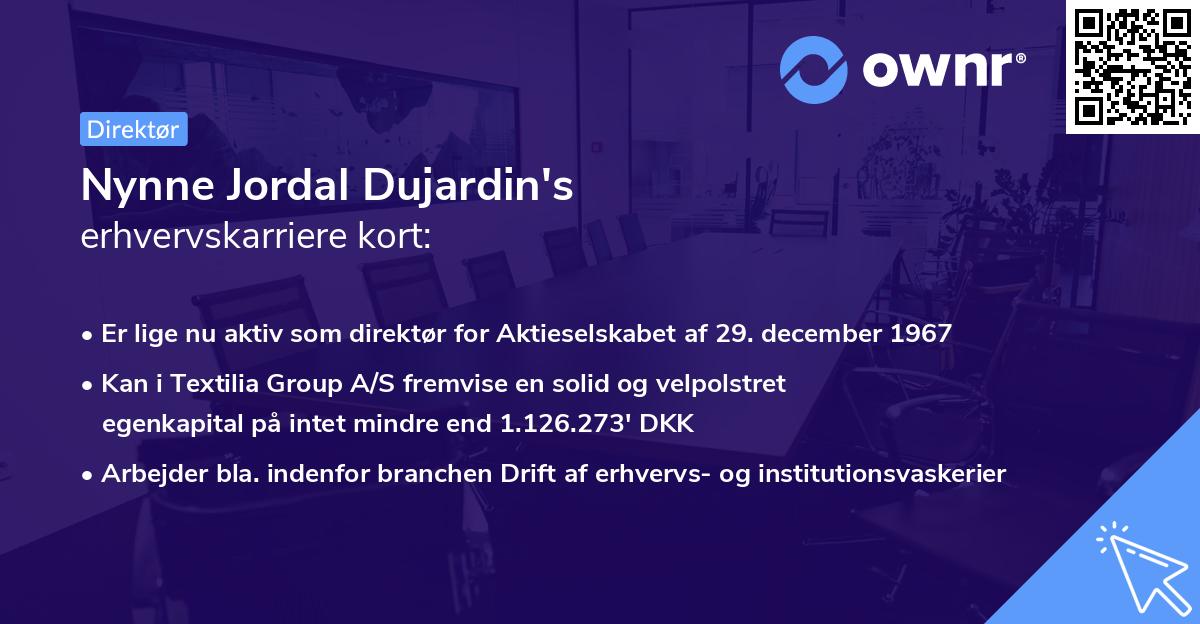 Nynne Jordal Dujardin's erhvervskarriere kort