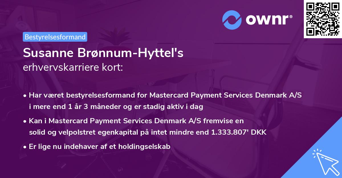 Susanne Brønnum-Hyttel's erhvervskarriere kort