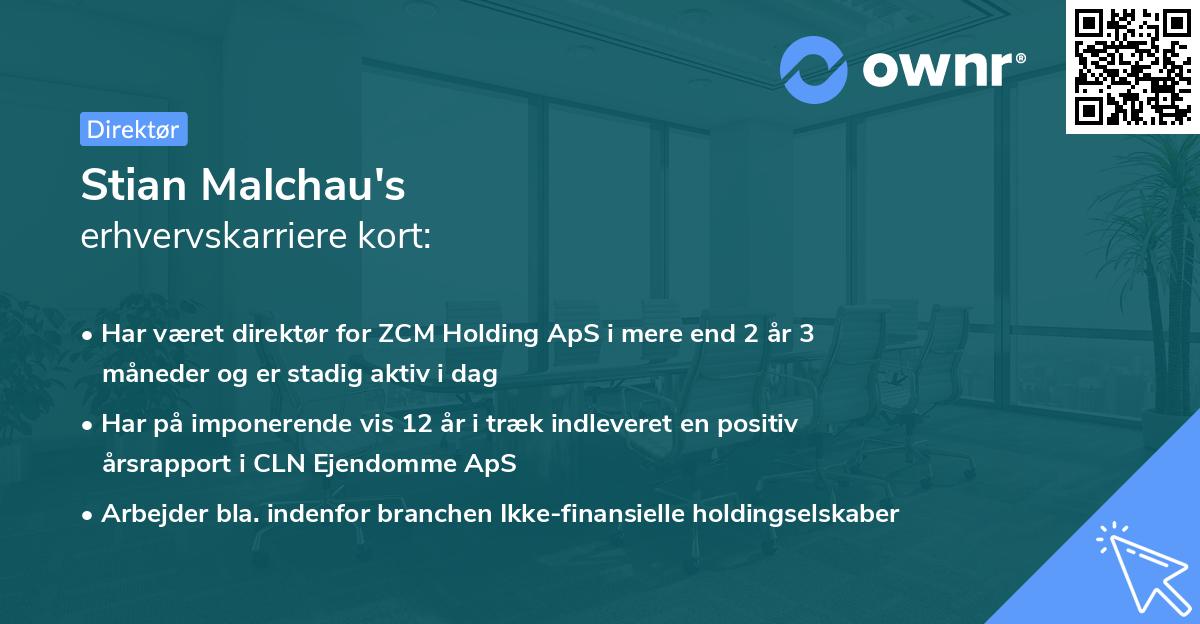 Stian Malchau's erhvervskarriere kort