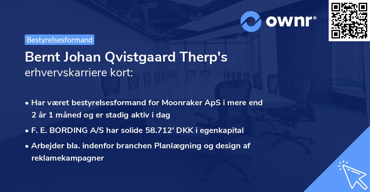 Bernt Johan Qvistgaard Therp's erhvervskarriere kort