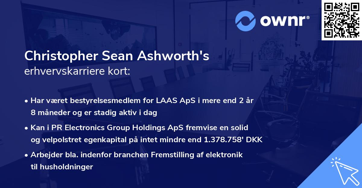 Christopher Sean Ashworth's erhvervskarriere kort