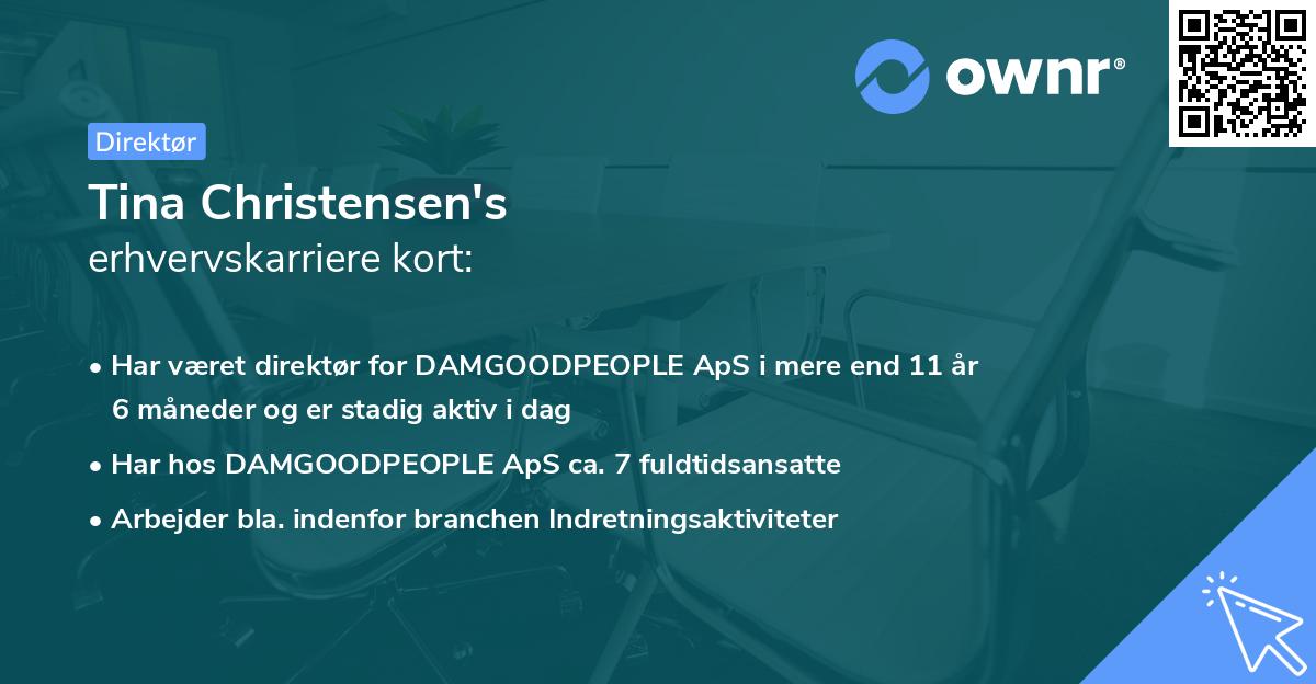 Tina Christensen's erhvervskarriere kort