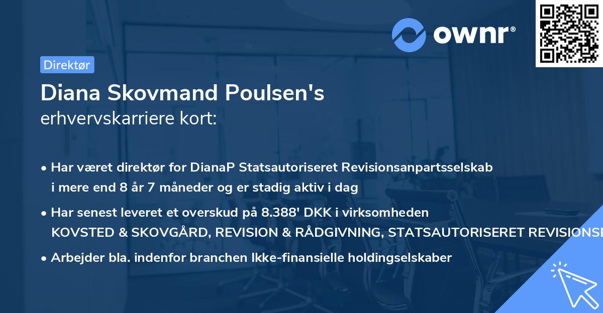 Diana Skovmand Poulsen's erhvervskarriere kort