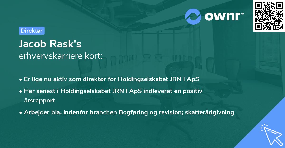 Jacob Rask's erhvervskarriere kort