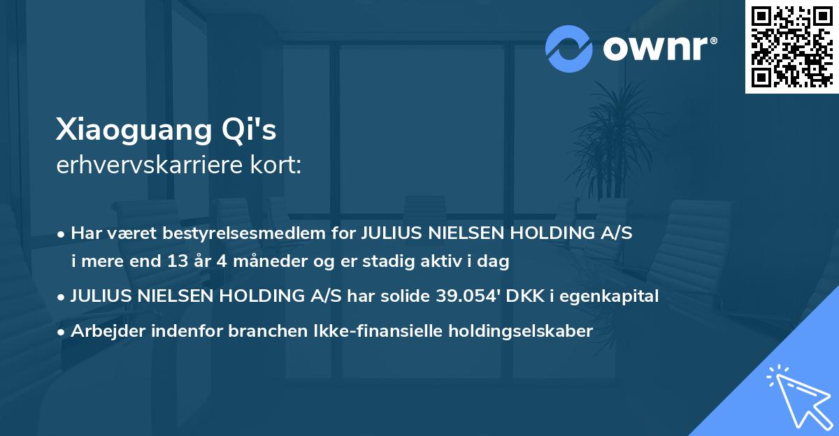 Xiaoguang Qi's erhvervskarriere kort