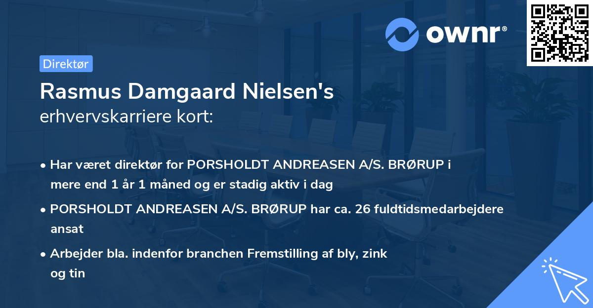 Rasmus Damgaard Nielsen's erhvervskarriere kort