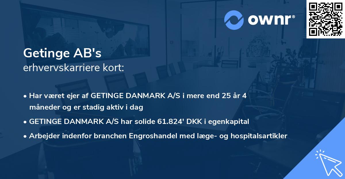 Getinge AB's erhvervskarriere kort