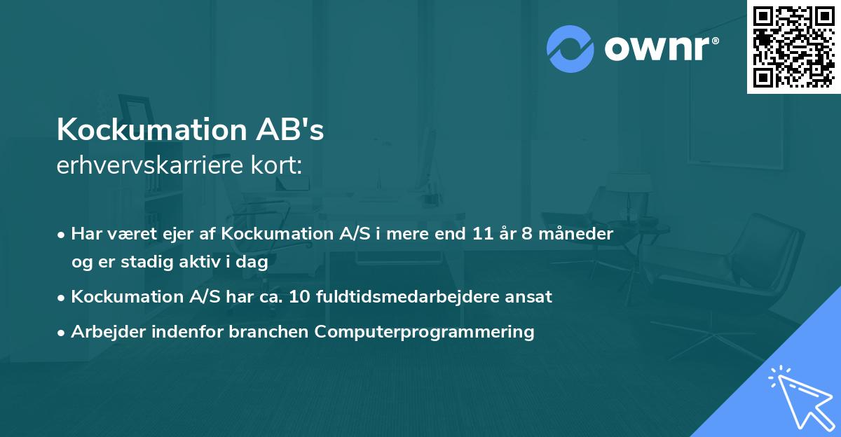 Kockumation AB's erhvervskarriere kort