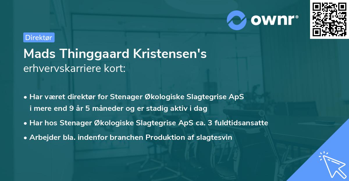 Mads Thinggaard Kristensen's erhvervskarriere kort