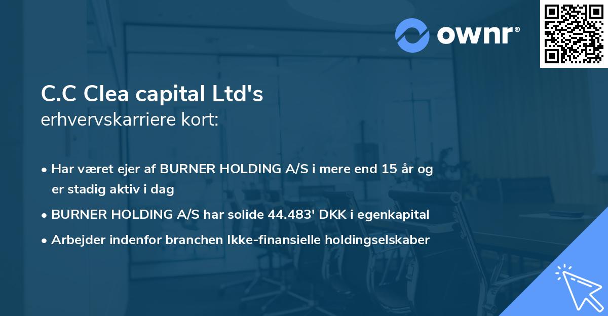 C.C Clea capital Ltd's erhvervskarriere kort
