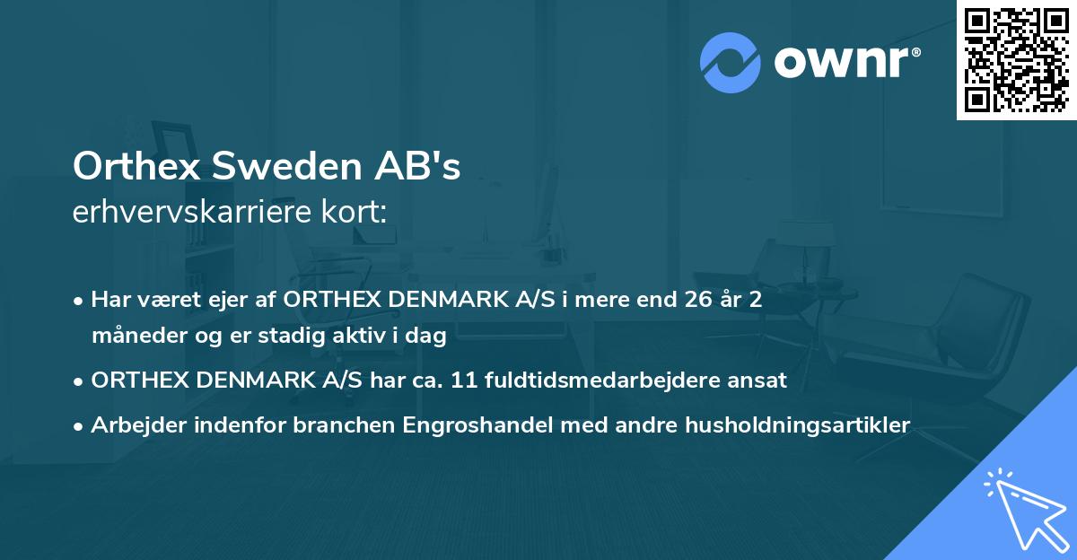 Orthex Sweden AB's erhvervskarriere kort