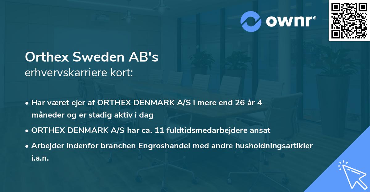 Orthex Sweden AB's erhvervskarriere kort