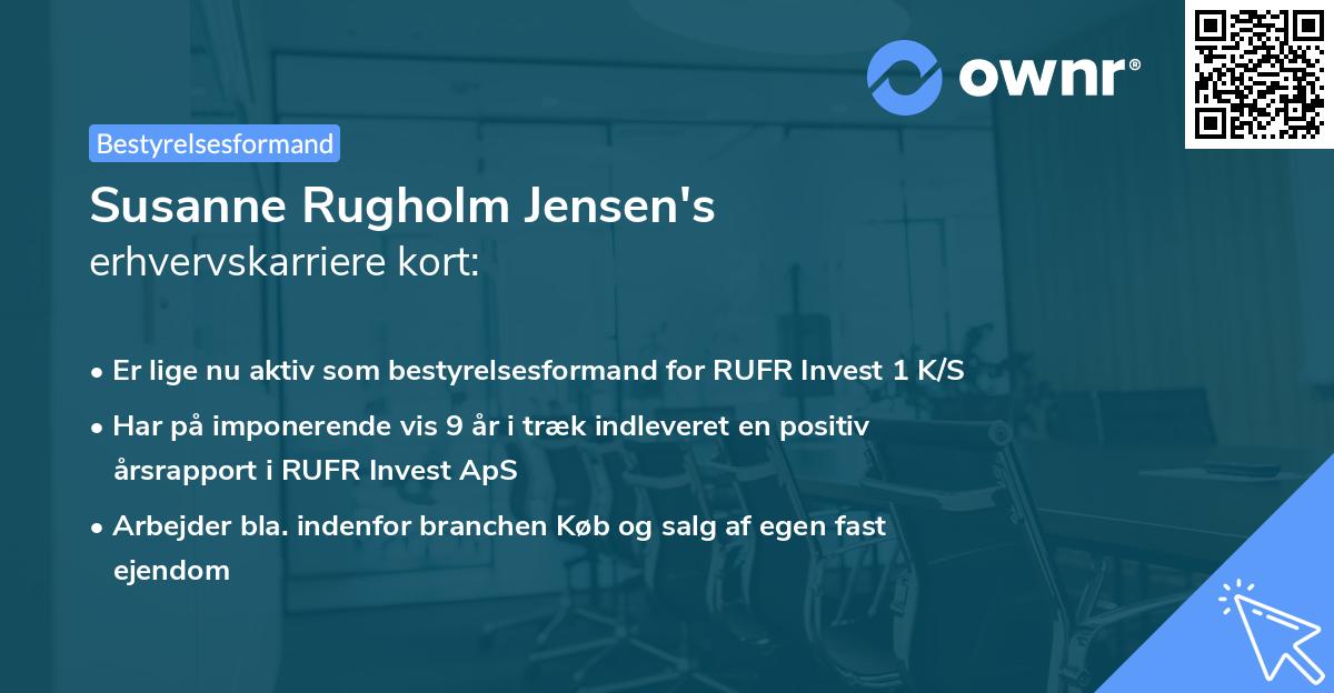 Susanne Rugholm Jensen's erhvervskarriere kort