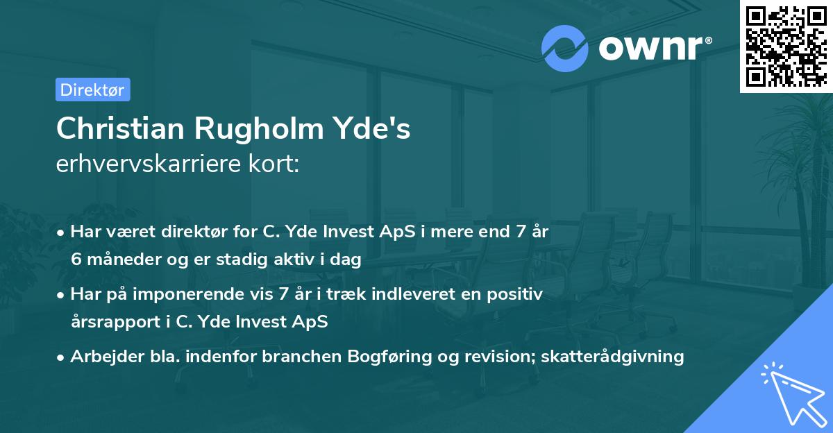 Christian Rugholm Yde's erhvervskarriere kort