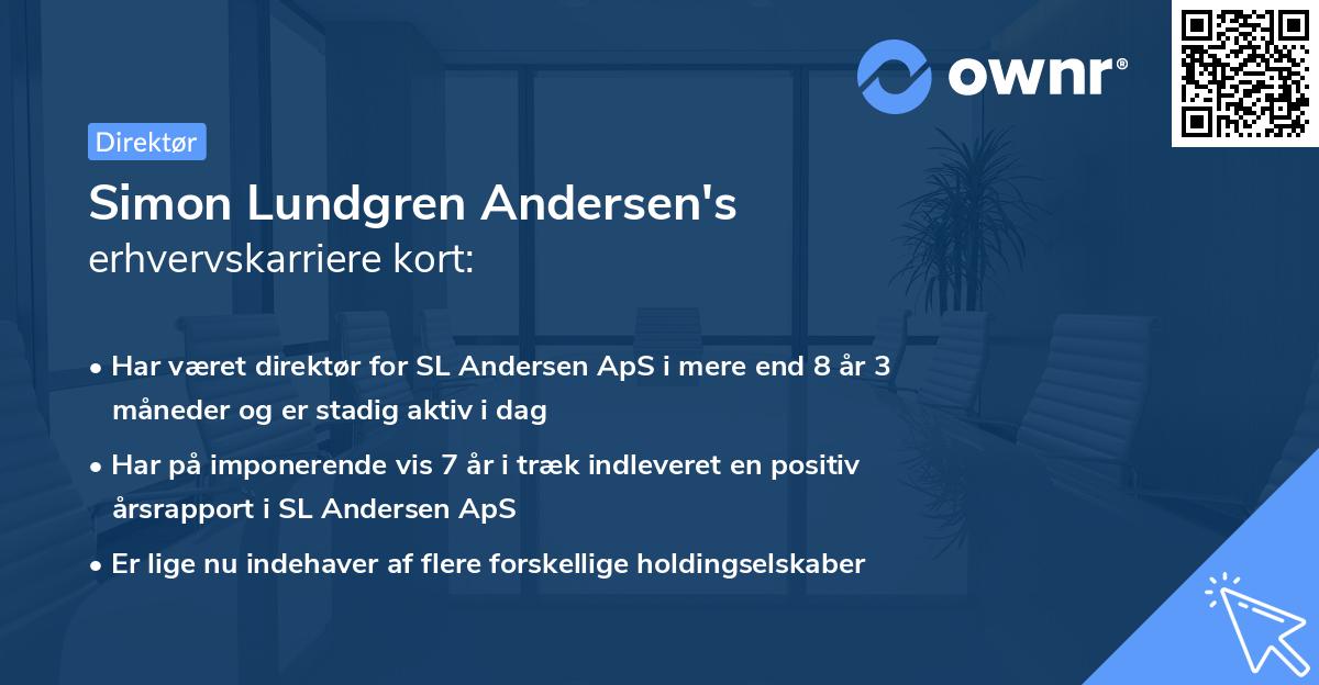 Simon Lundgren Andersen's erhvervskarriere kort