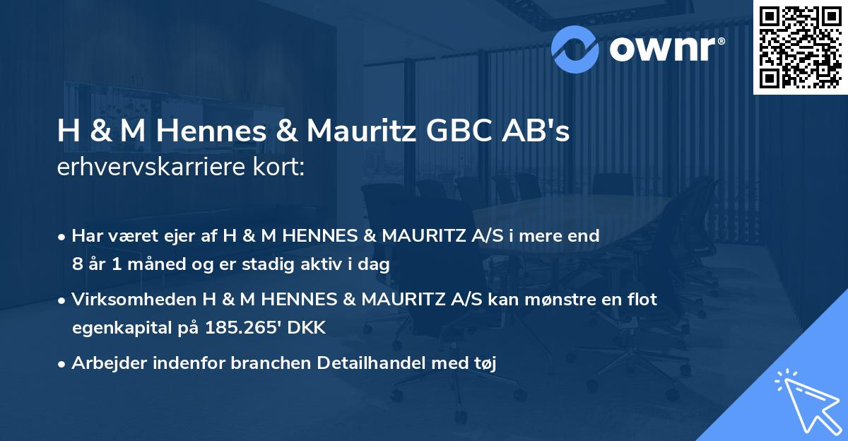 H & M Hennes & Mauritz GBC AB's erhvervskarriere kort