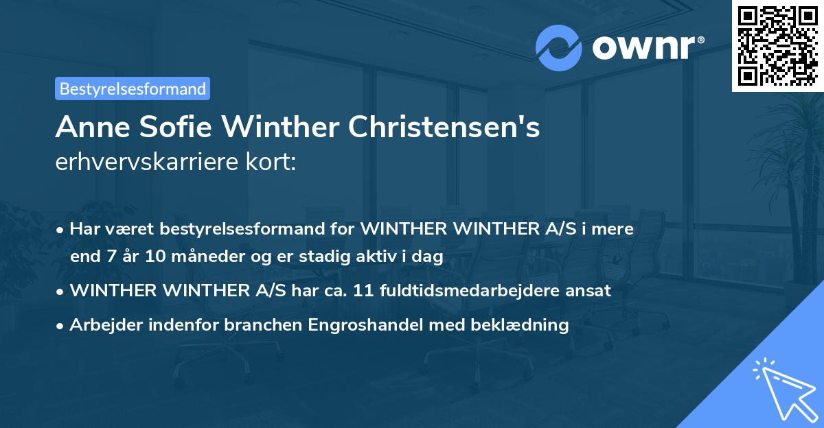 Anne Sofie Winther Christensen's erhvervskarriere kort