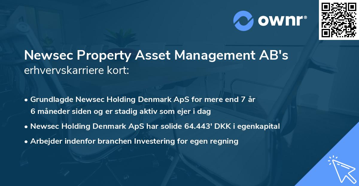 Newsec Property Asset Management AB's erhvervskarriere kort