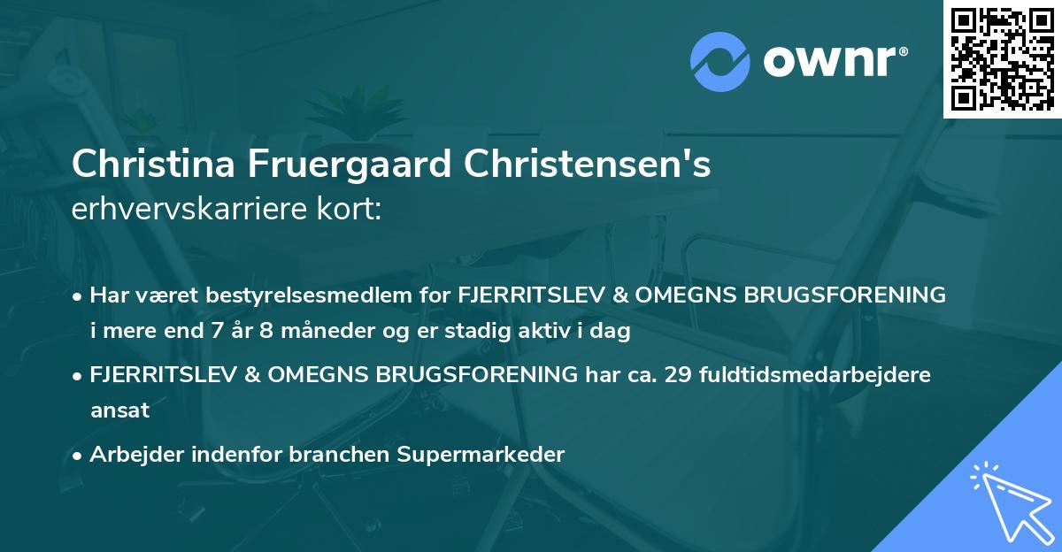 Christina Fruergaard Christensen's erhvervskarriere kort