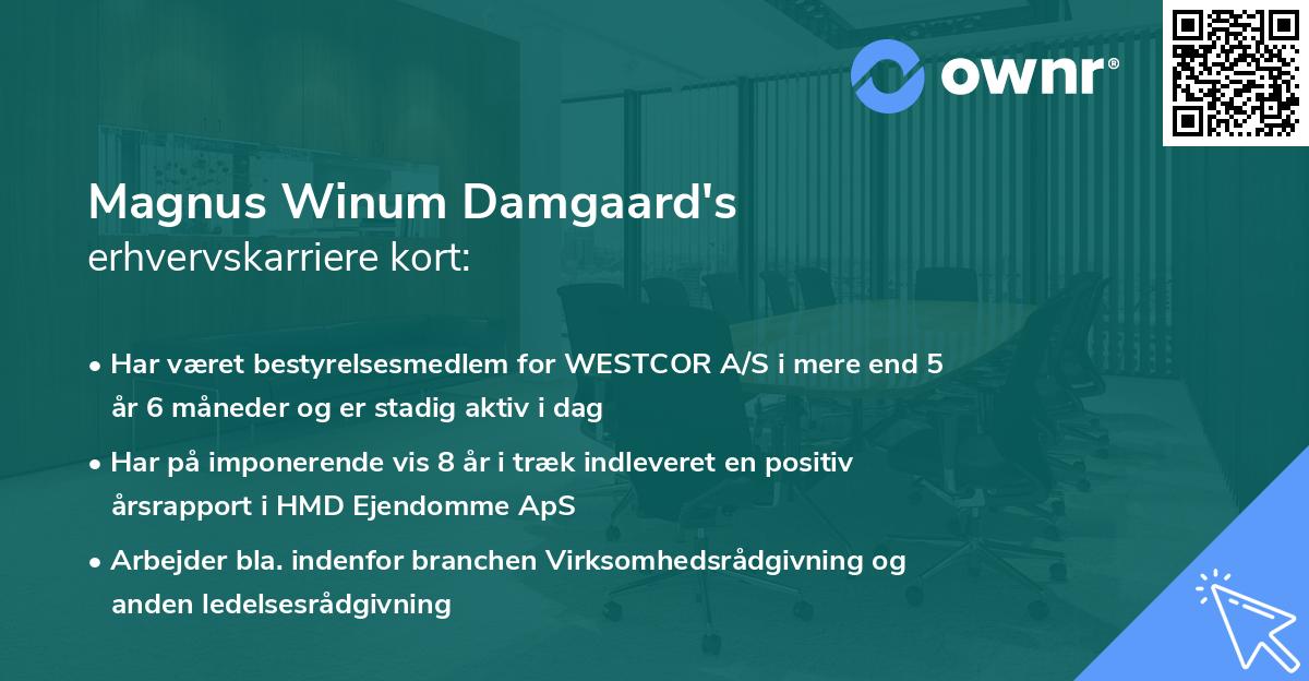 Magnus Winum Damgaard's erhvervskarriere kort