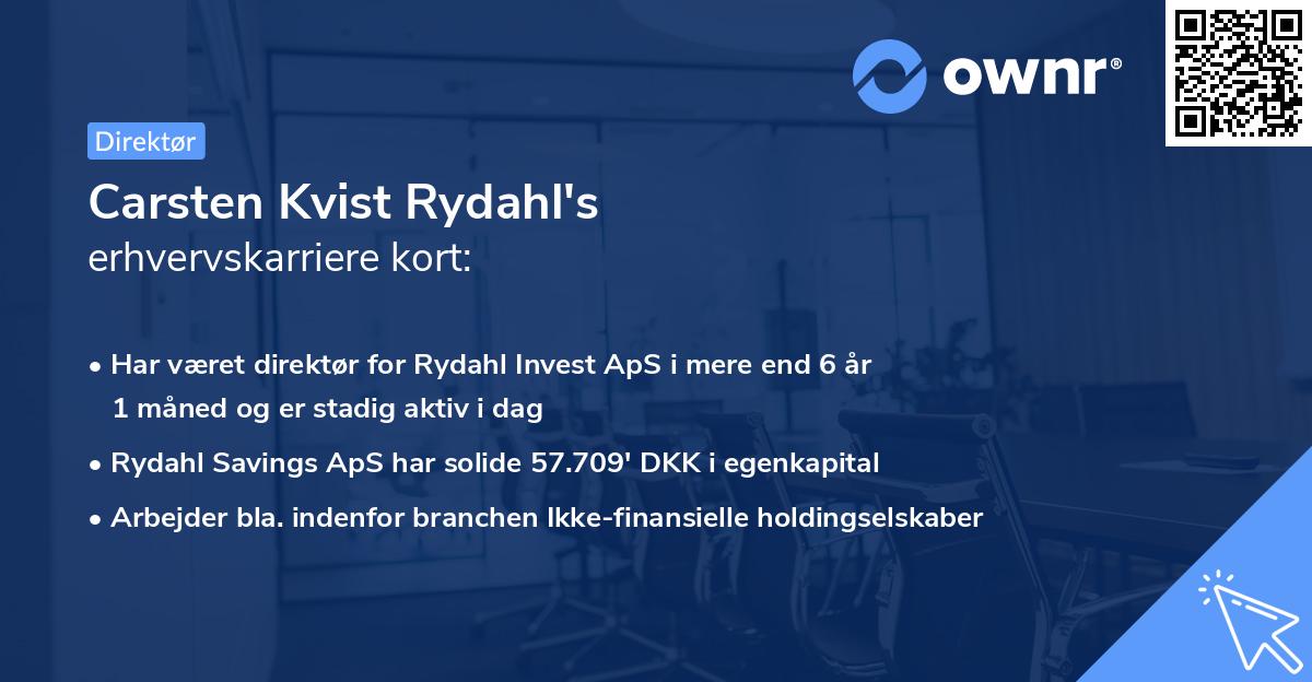 Carsten Kvist Rydahl's erhvervskarriere kort