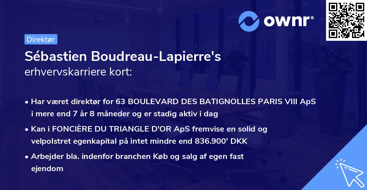 Sébastien Boudreau-Lapierre's erhvervskarriere kort