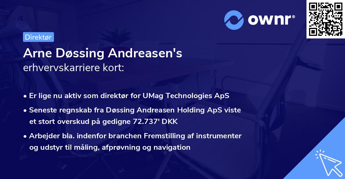 Arne Døssing Andreasen's erhvervskarriere kort