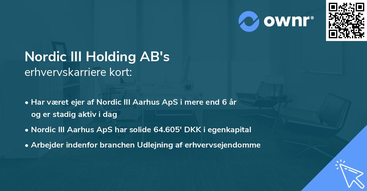 Nordic III Holding AB's erhvervskarriere kort