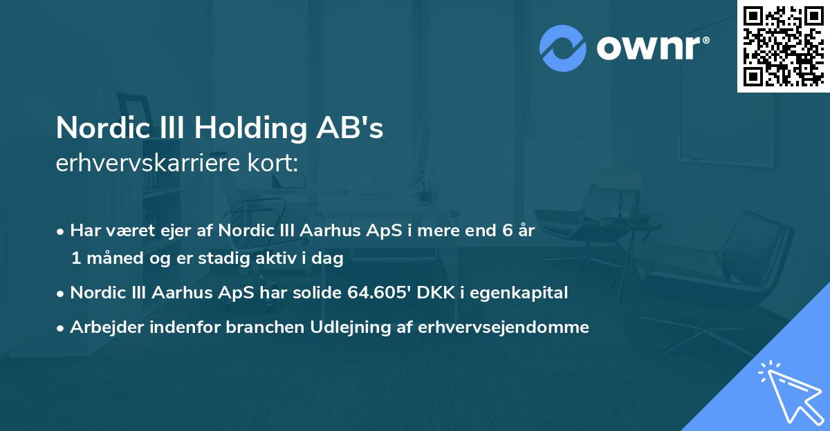 Nordic III Holding AB's erhvervskarriere kort