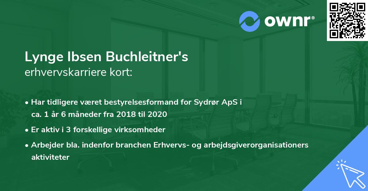 Lynge Ibsen Buchleitner's erhvervskarriere kort