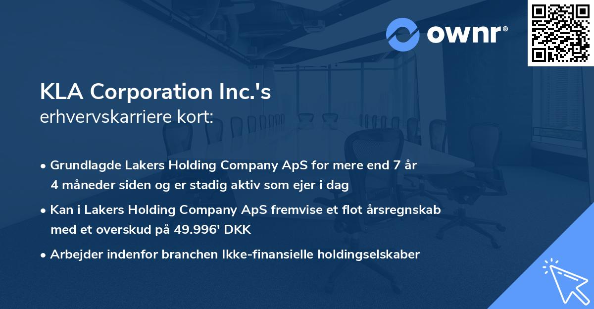 KLA Corporation Inc.'s erhvervskarriere kort