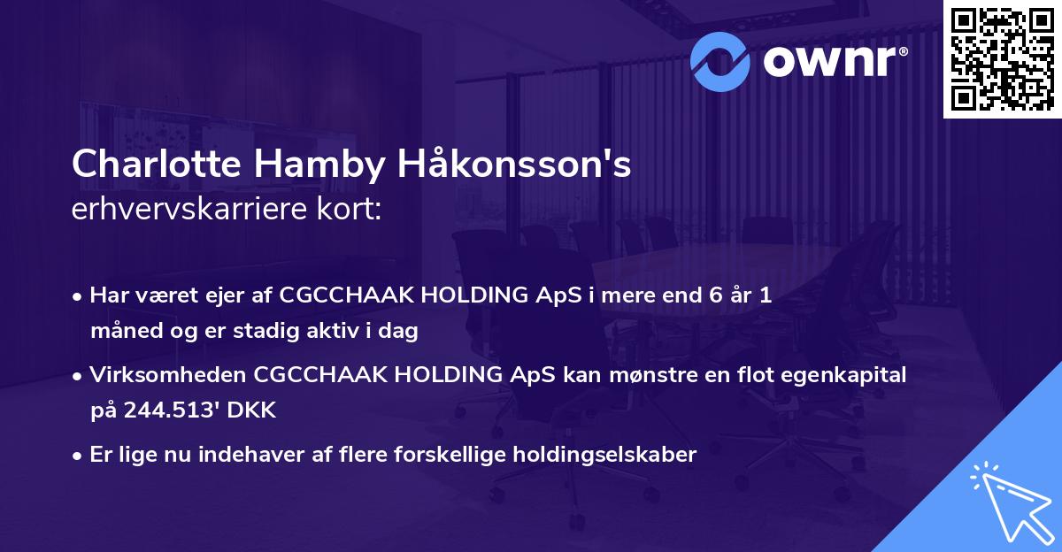 Charlotte Hamby Håkonsson's erhvervskarriere kort