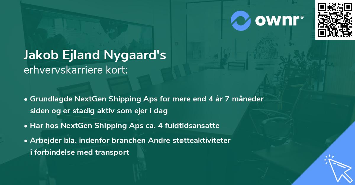 Jakob Ejland Nygaard's erhvervskarriere kort
