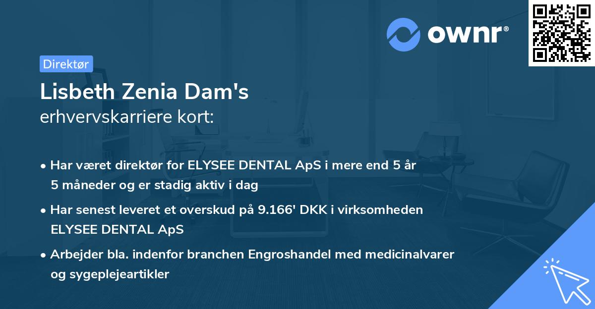 Lisbeth Zenia Dam's erhvervskarriere kort