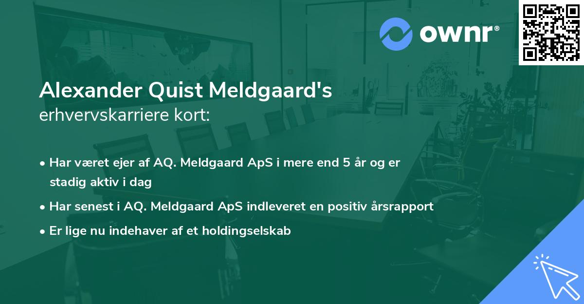 Alexander Quist Meldgaard's erhvervskarriere kort