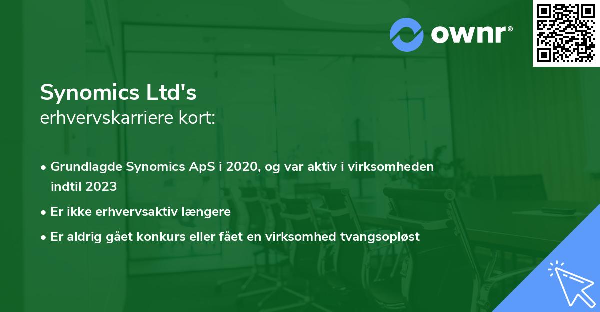 Synomics Ltd's erhvervskarriere kort