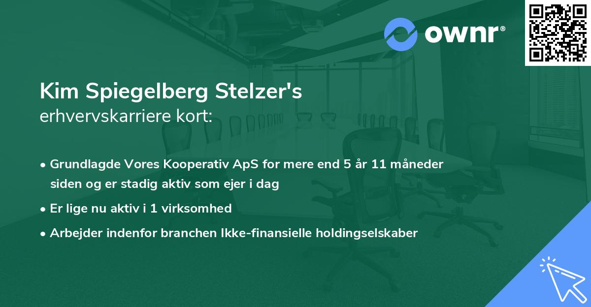Kim Spiegelberg Stelzer's erhvervskarriere kort