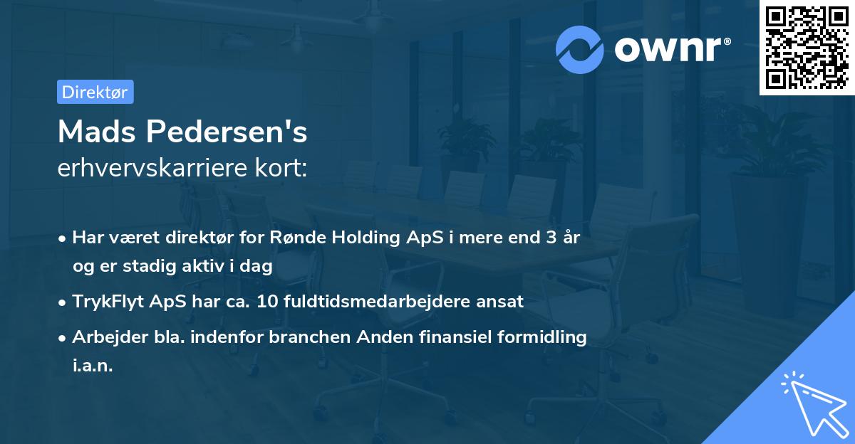 Mads Pedersen's erhvervskarriere kort