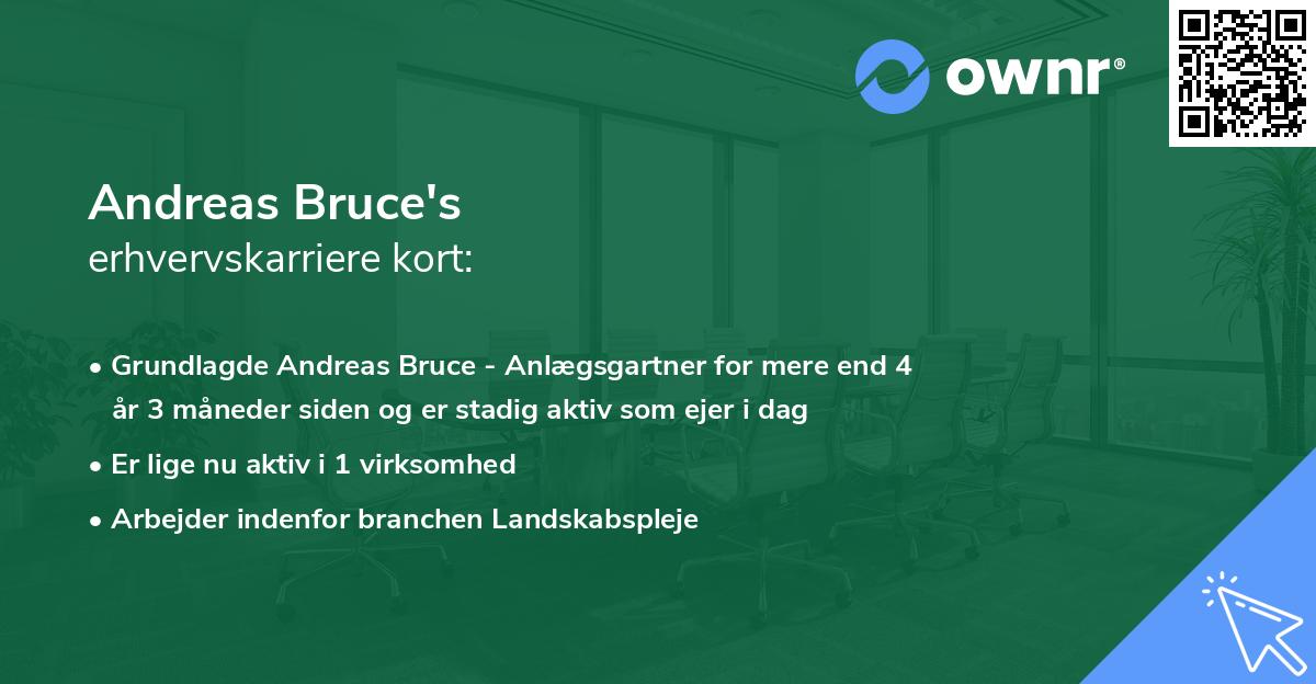 Andreas Bruce's erhvervskarriere kort