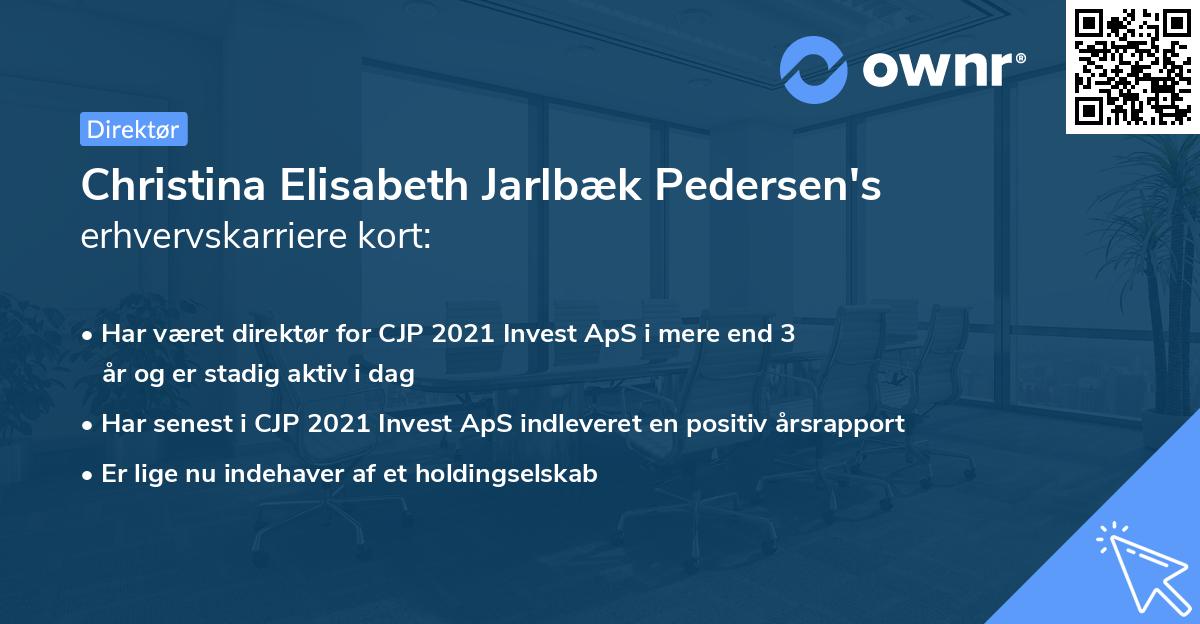 Christina Elisabeth Jarlbæk Pedersen's erhvervskarriere kort