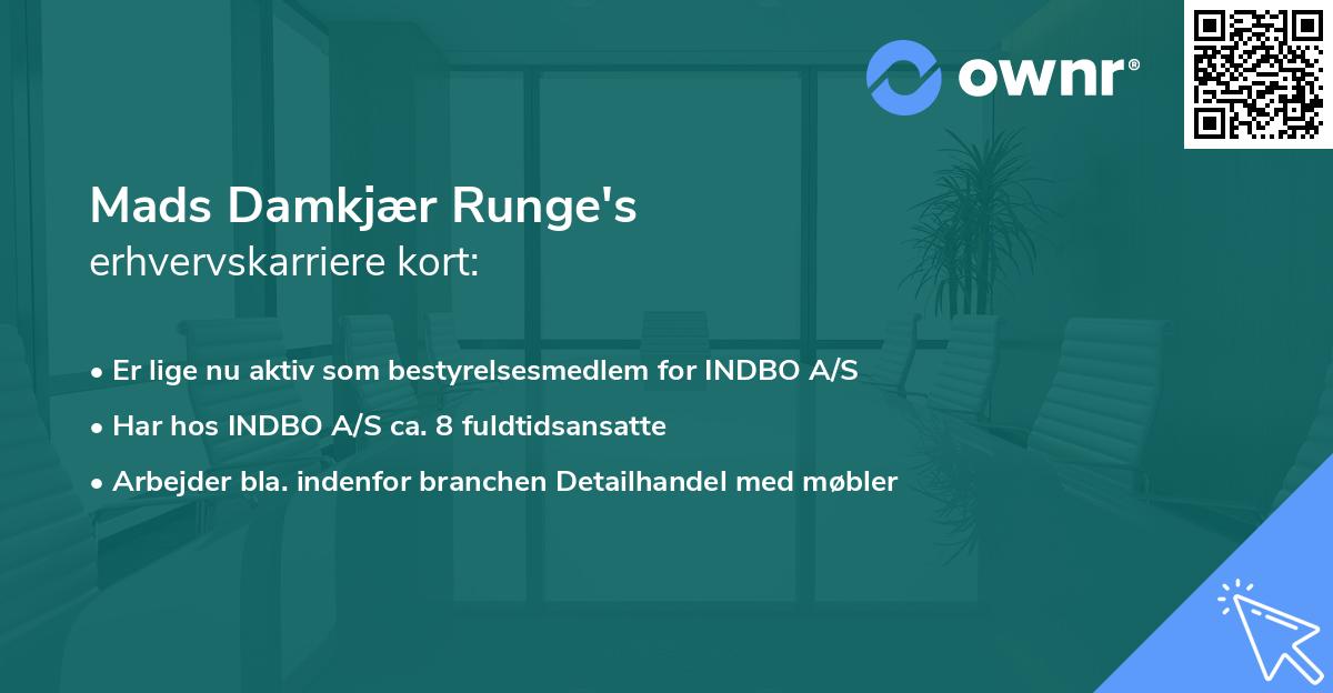 Mads Damkjær Runge's erhvervskarriere kort