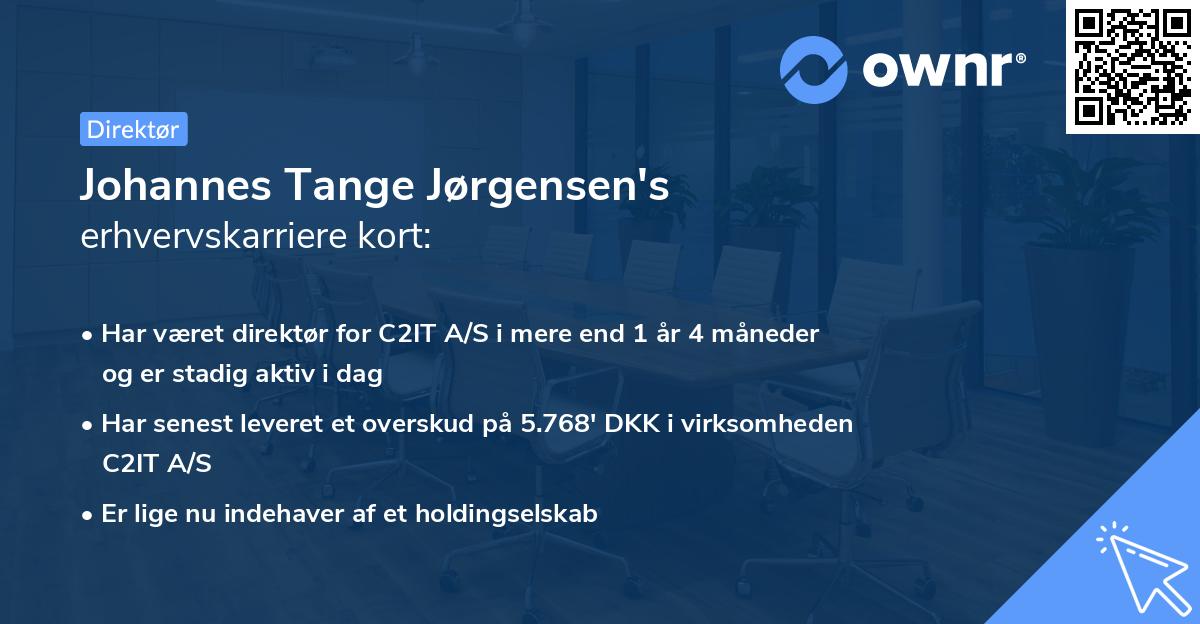 Johannes Tange Jørgensen's erhvervskarriere kort