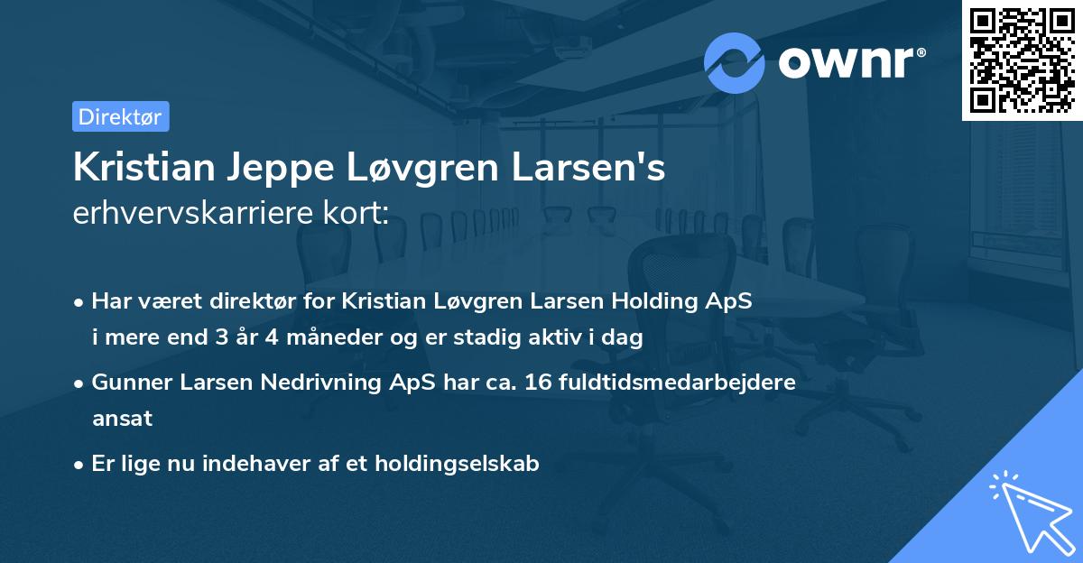 Kristian Jeppe Løvgren Larsen's erhvervskarriere kort