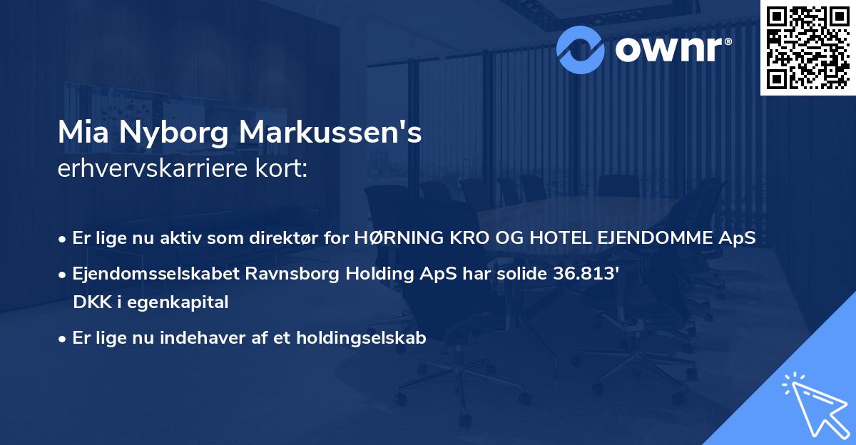 Mia Nyborg Markussen's erhvervskarriere kort