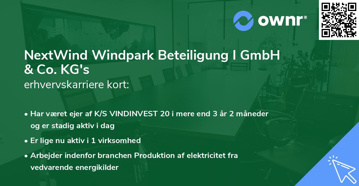 NextWind Windpark Beteiligung I GmbH & Co. KG's erhvervskarriere kort