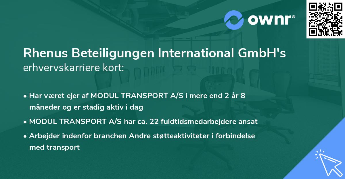 Rhenus Beteiligungen International GmbH's erhvervskarriere kort